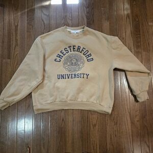 The JWS Collection Beige Chesterford University Crewneck Sweatshirt